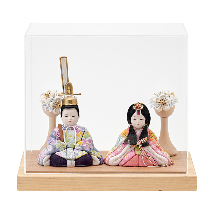 雛人形 ケース飾り 日本製 2way 木目込雛人形「のどか」3点セット 5色