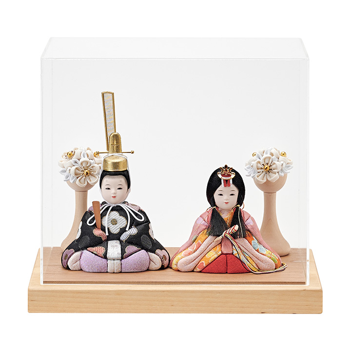 雛人形 ケース飾り 日本製 2way 木目込雛人形「のどか」3点セット 5色