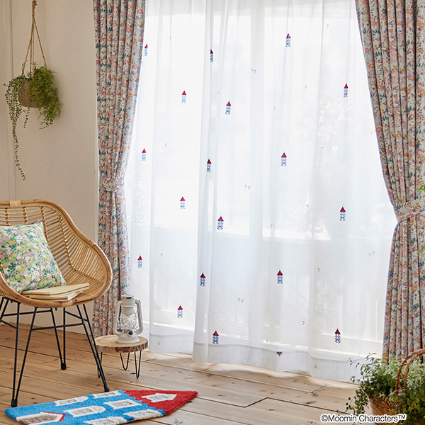 日本製 シアーカーテン 100x198cm MOOMIN HOUSE(ムーミンハウス)の通販