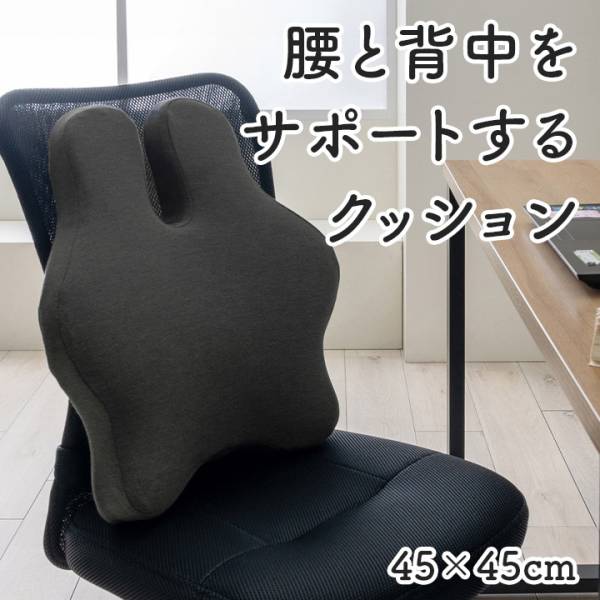 クッション 腰 背中 姿勢 45×45cm ブラック