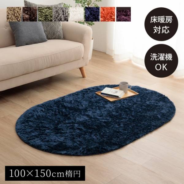 こたつ対応 ラグ Large(ラルジュ) 楕円形 100x150cm 8色対応