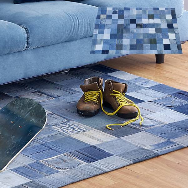 ラグ Patchwork denim rug(パッチワーク デニム ラグ) 200x140cm