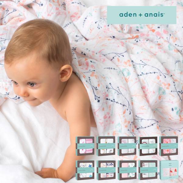 日本正規品 aden+anais(エイデンアンドアネイ) おくるみ モスリンスワドル 2枚パック 120x120cm 全10種