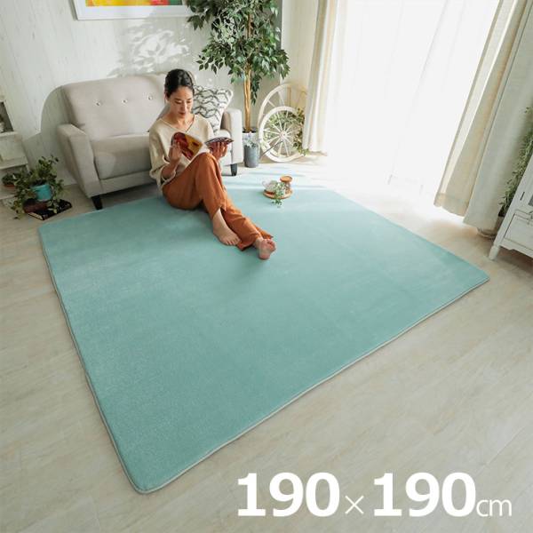  ラグ 洗える さらふわラグ 190x190cm ホリデープラス 14色対応 ホットカーペット 床暖房対応