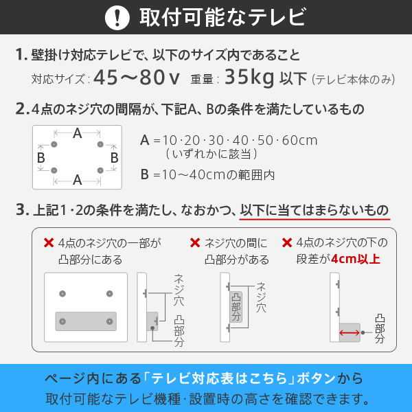 WALL(ウォール) インテリアテレビスタンド A2 ラージタイプ 3色対応 45～80インチ対応 耐震構造 の通販情報 - 家具通販のわくわくランド  本店