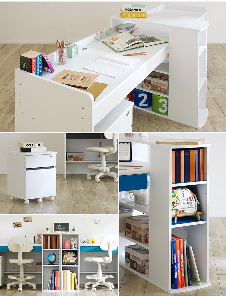 学習デスク twin desk Halo(ツインデスク ハロ) 7色対応 高さ調節機能付き「家具通販のわくわくランド 本店」