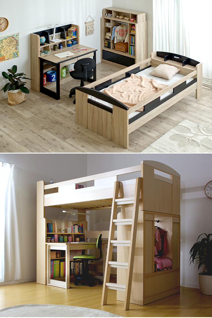 ロフト システムベッド Chambre5 シャンブル5 6色対応 分割可能 家具通販のわくわくランド 本店